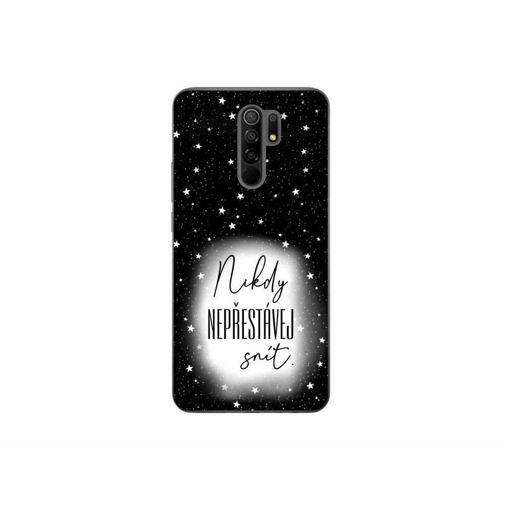 Gél borítás mmCase a Xiaomi Redmi 9 - idézet 1 fehér és fekete háttérrel