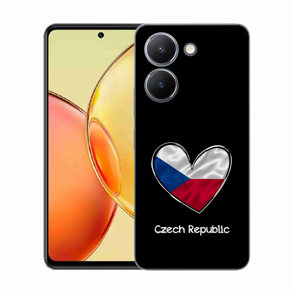 Gél borító mmCase a Vivo Y36-on - zászló szív fekete háttérrel