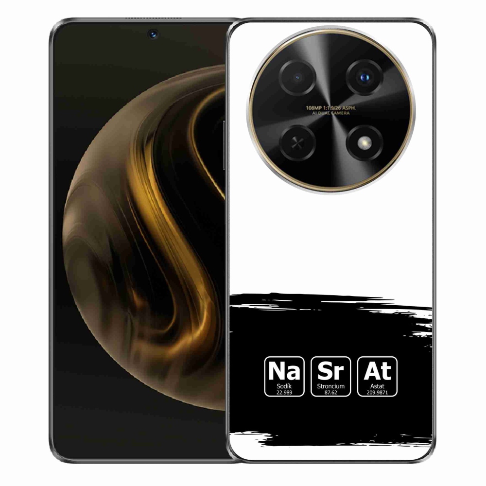 Gél borító mmCase a Huawei Nova 12i - kémiai elemek fekete és fehér háttérrel