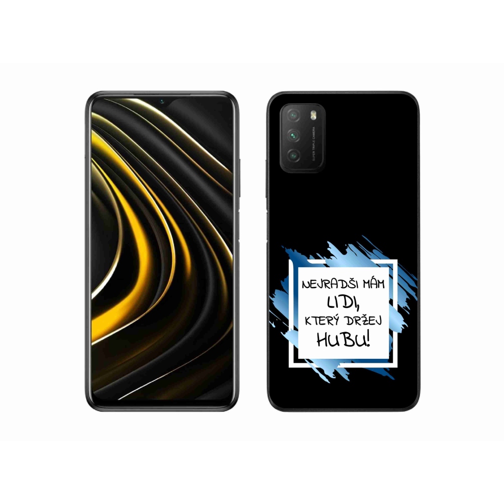 Gél borító mmCase a Xiaomi Poco M3-hoz - vicces szöveg 7 fehér és fekete háttérrel