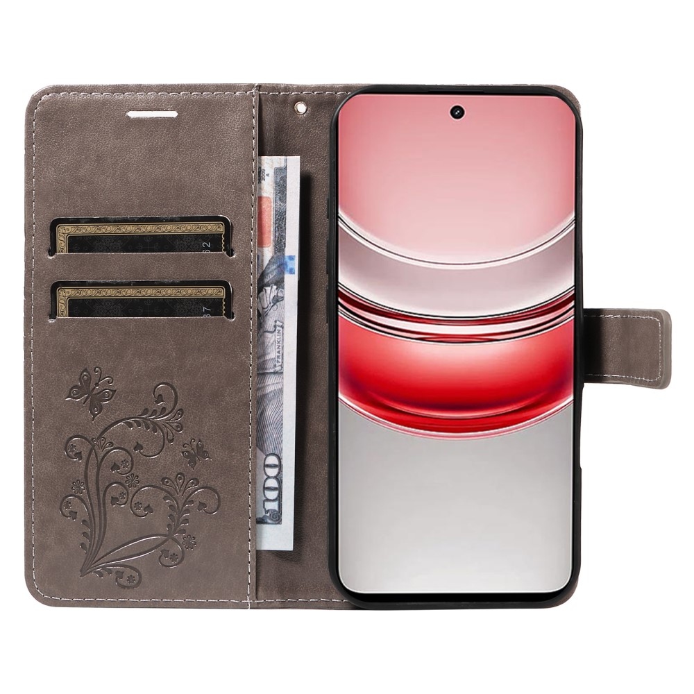 Nagy pillangó könyvtáska a Realme C75 készülékhez - szürke