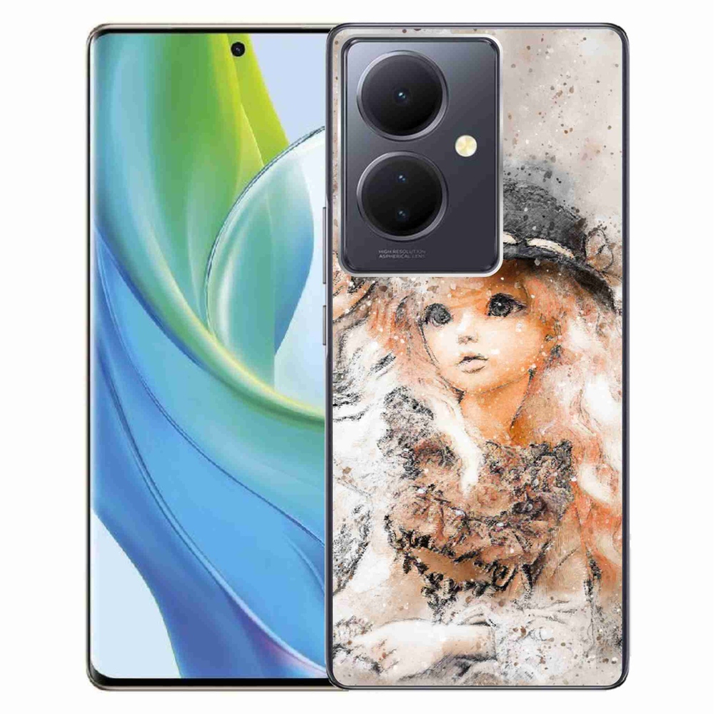 Gél borító mmCase a Vivo V29 Lite 5G-n - lány kalapban
