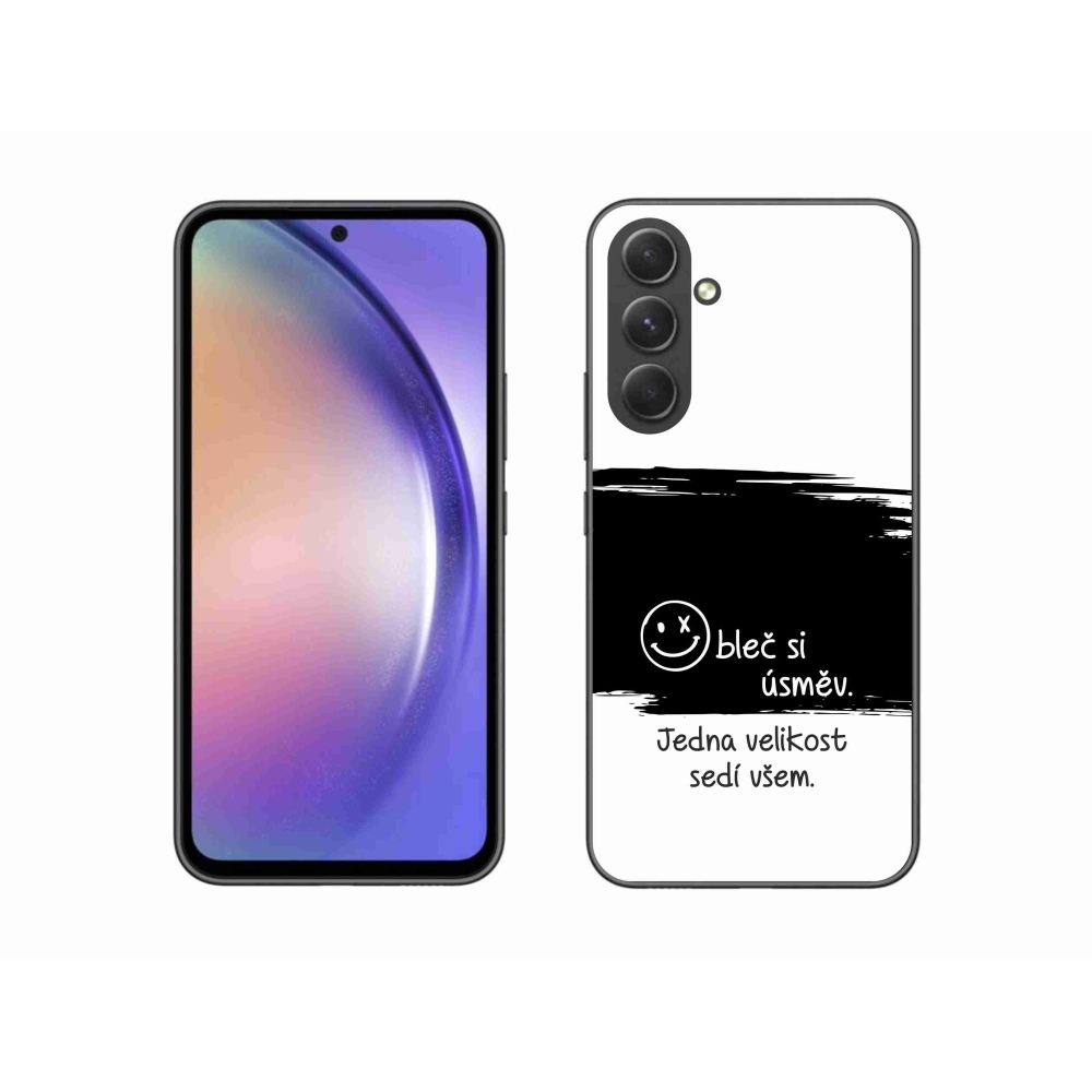 Gél borító mmCase Samsung Galaxy A54 5G - vicces szöveg 8 fekete-fehér háttérrel