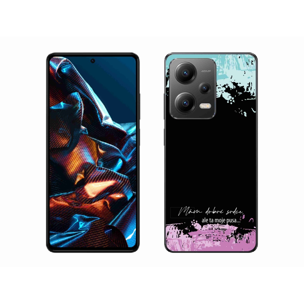 Gél borító mmCase a Xiaomi Redmi Note 12 Pro 5G-hez - vicces szöveg 3 fekete háttérrel