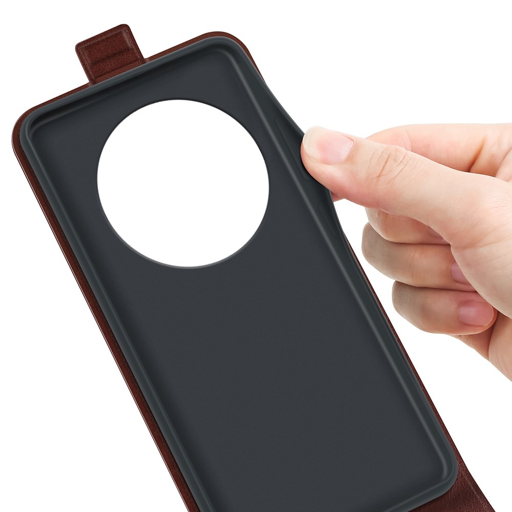 Függőleges könyvtáska Xiaomi Redmi 14C/Poco C75-hez - barna színben