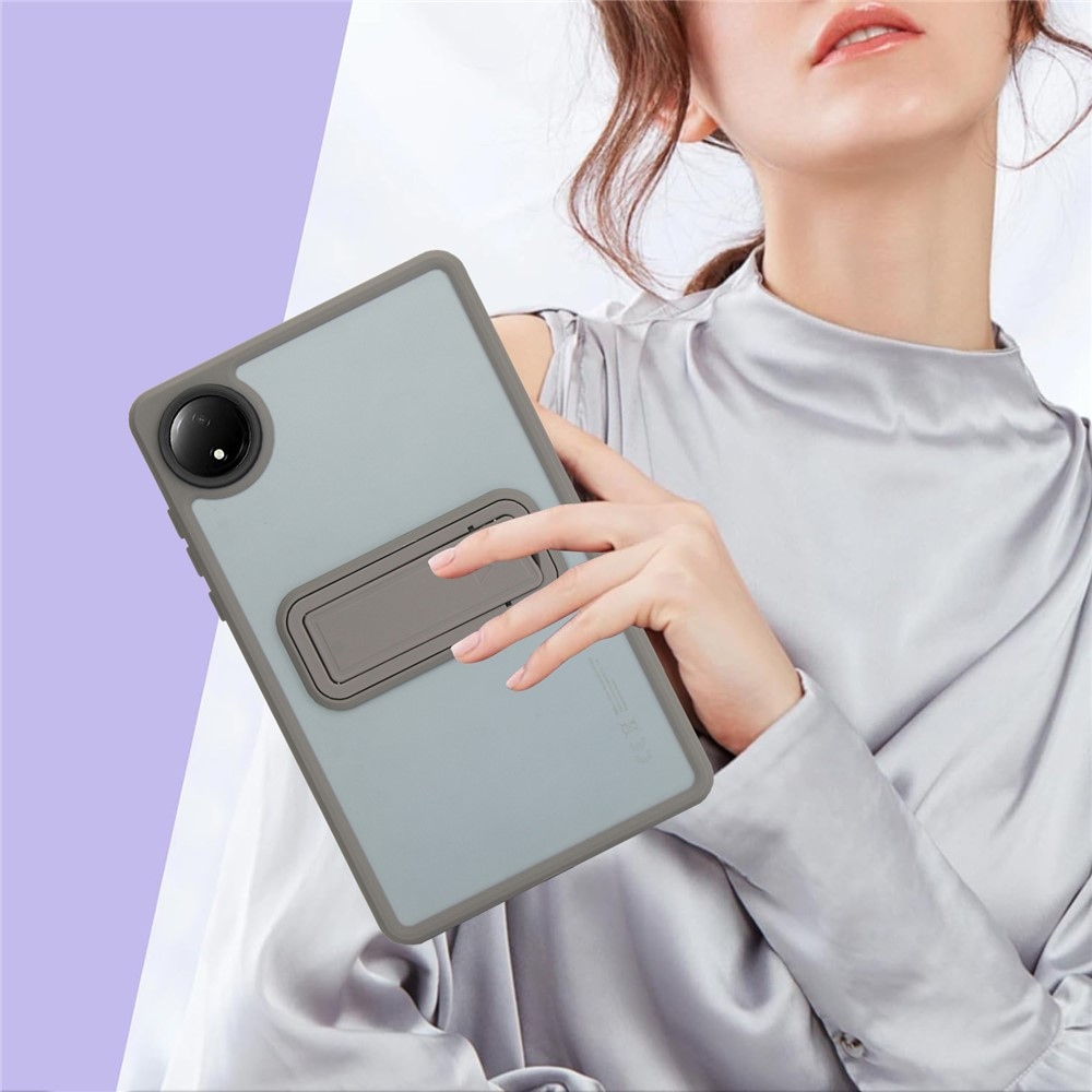 Skiny zselés tok fix hátlappal és flip állvánnyal Xiaomi Redmi Pad SE 8.7-hez - szürke