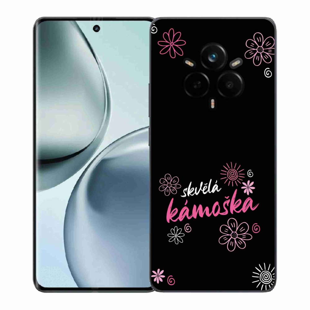 Gél borítás mmCase a Realme 14 Pro+ 5G-n - nagyszerű haver fekete háttérrel