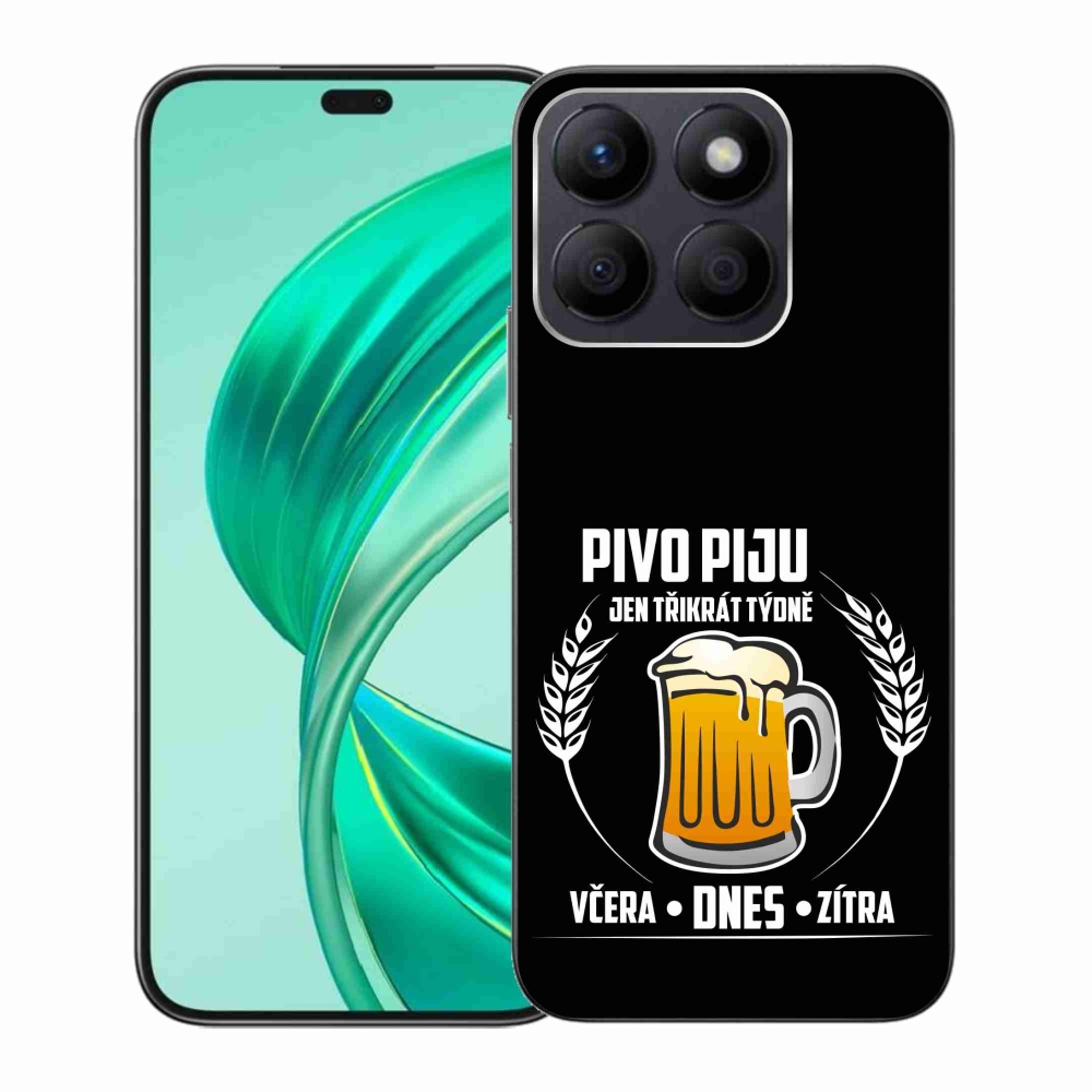 Gél borító mmCase a Honor X8b készülékhez - sör motívum fekete háttérrel