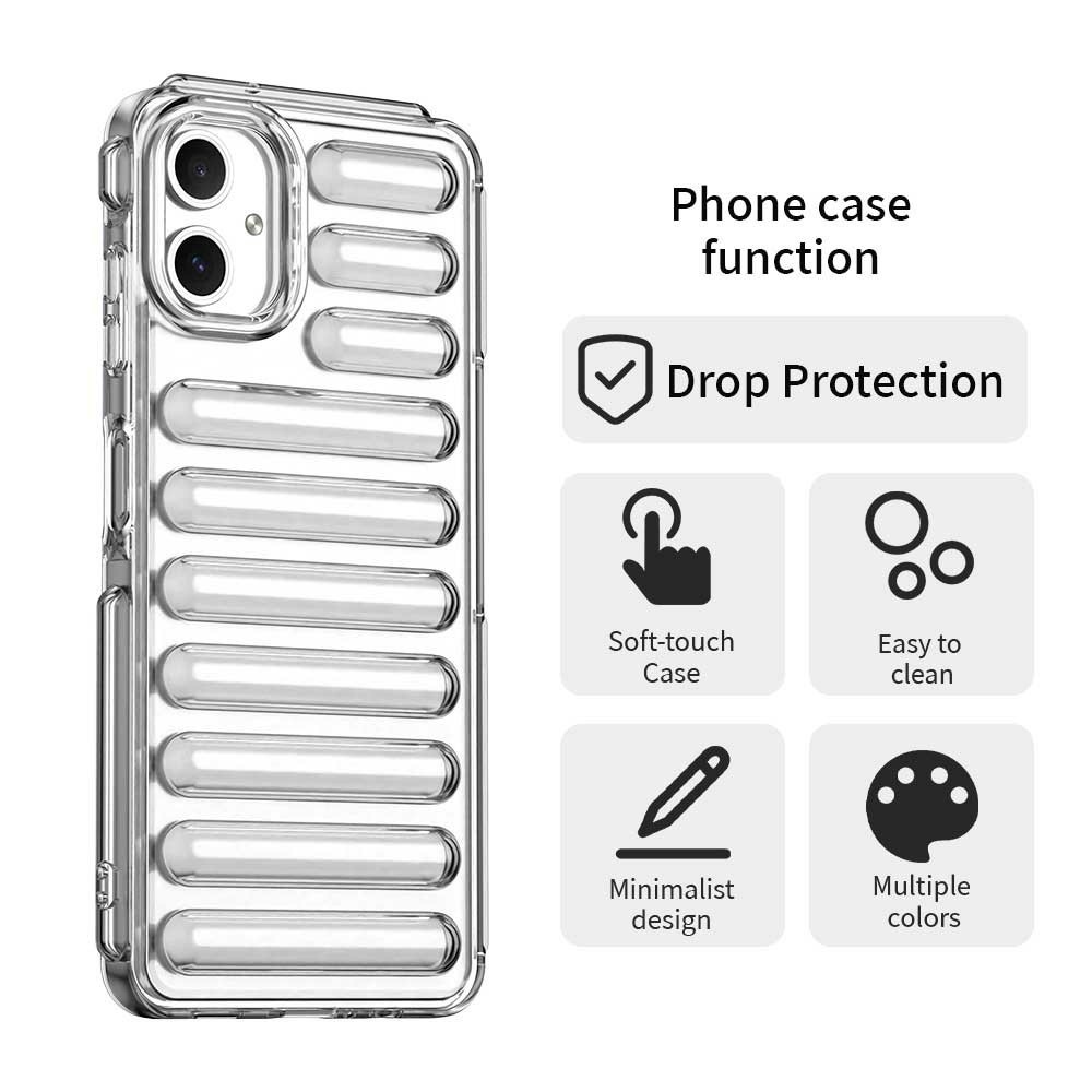 Csíkos tartós borítás Samsung Galaxy A06 4G készülékhez - átlátszó