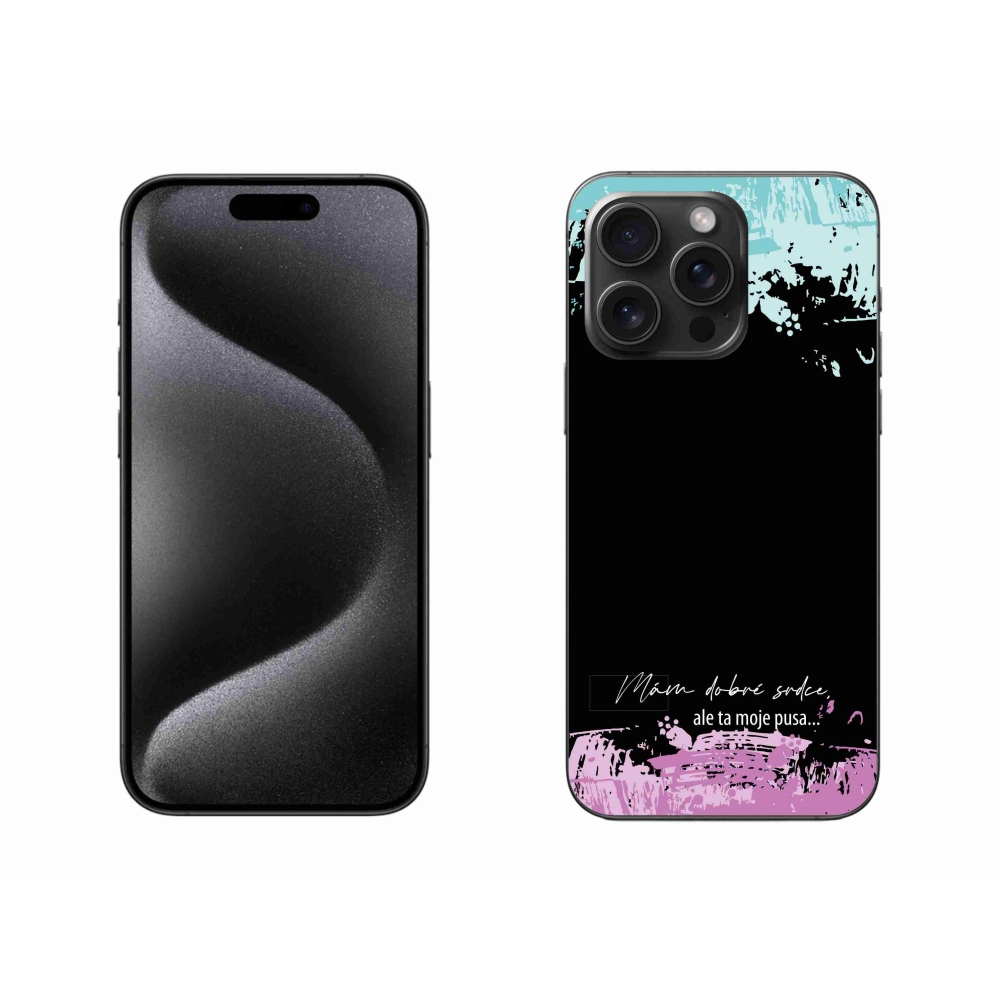 Gél borítás mmCase iPhone 15 Pro Max készülékhez - vicces szöveg 3 fekete háttér