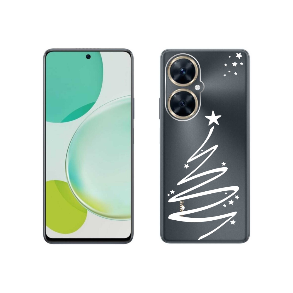 Gél borító mmCase a Huawei Nova 11i készülékhez - fehér fa átlátszó háttéren