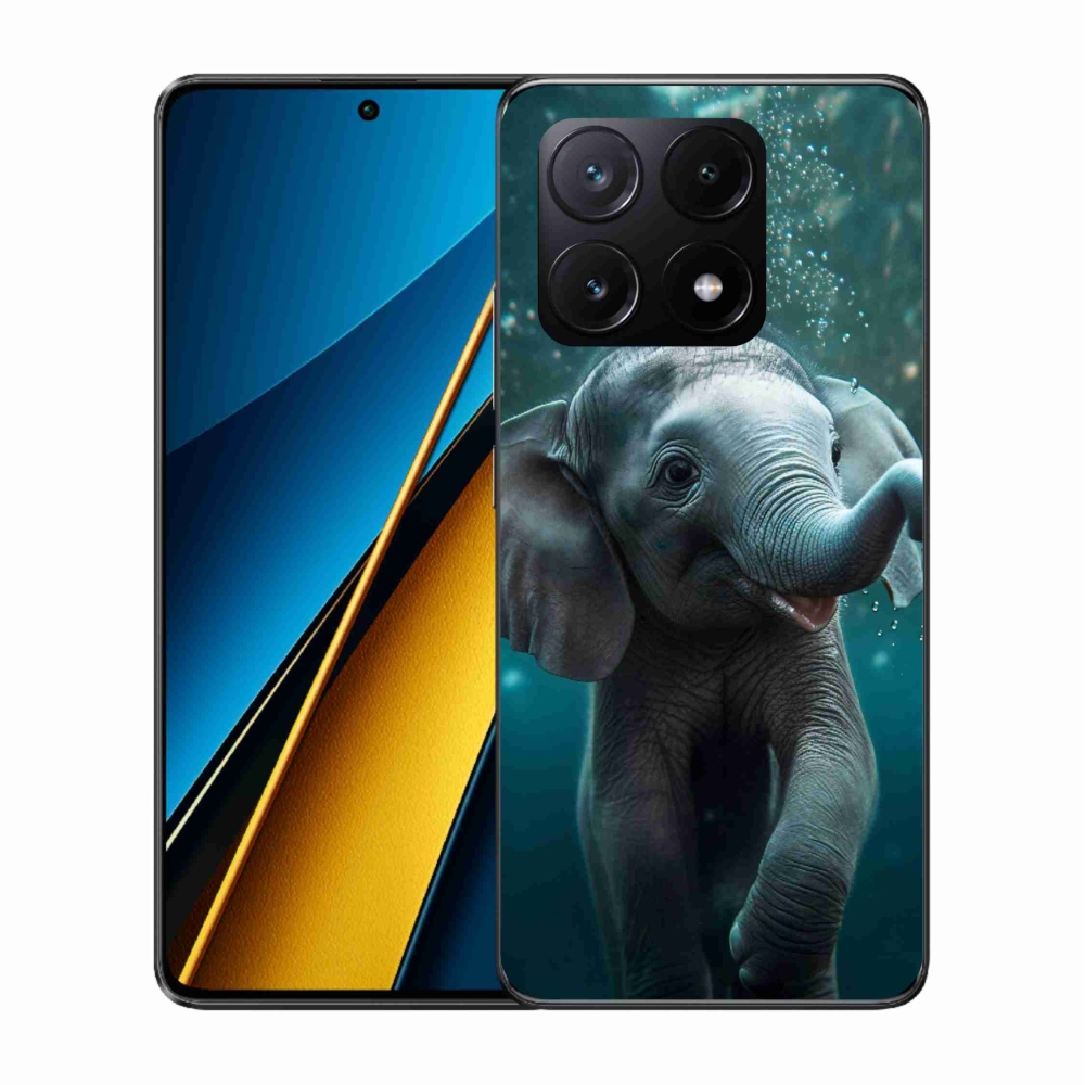Gél borítás mmCase a Xiaomi Poco X6 Pro 5G számára - elefánt a víz alatt