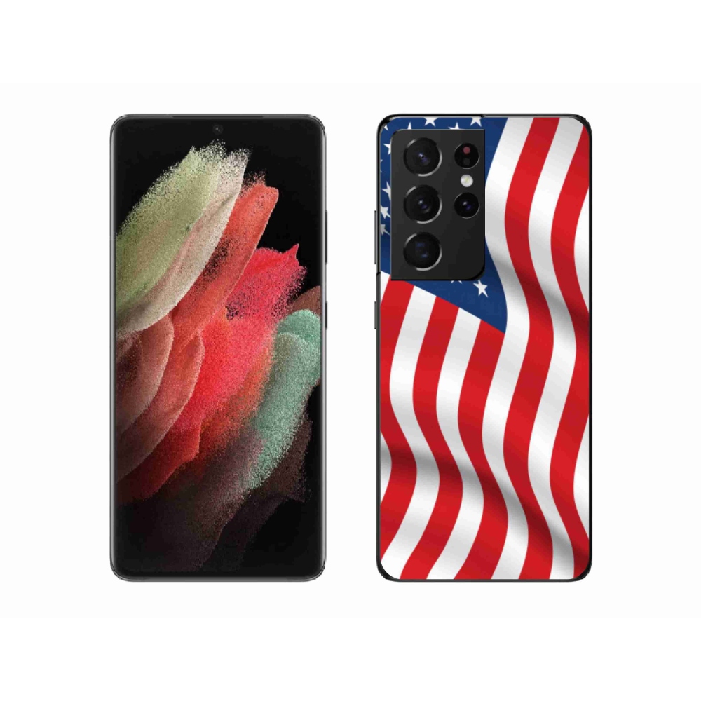 Gél borítás mmCase Samsung Galaxy S21 Ultra 5G - amerikai zászlóhoz