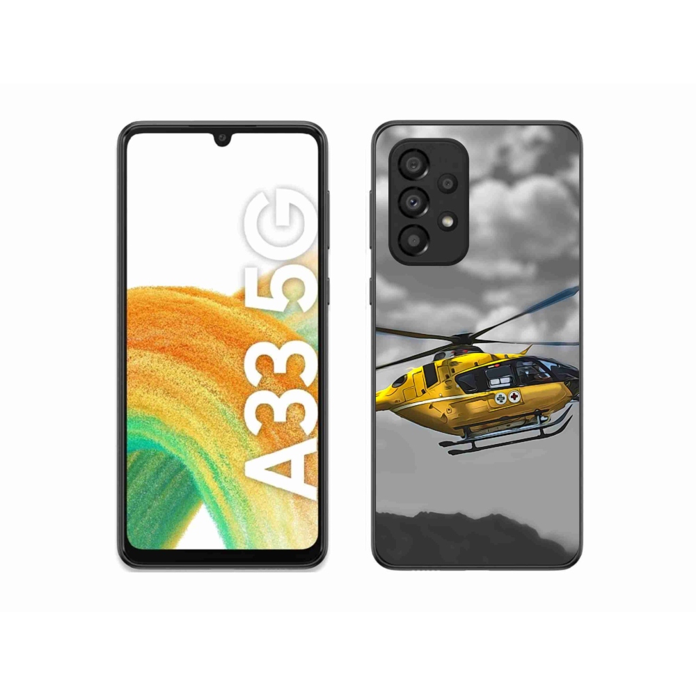 Gél védőhuzat mmCase Samsung Galaxy A33 5G - sárga helikopterhez