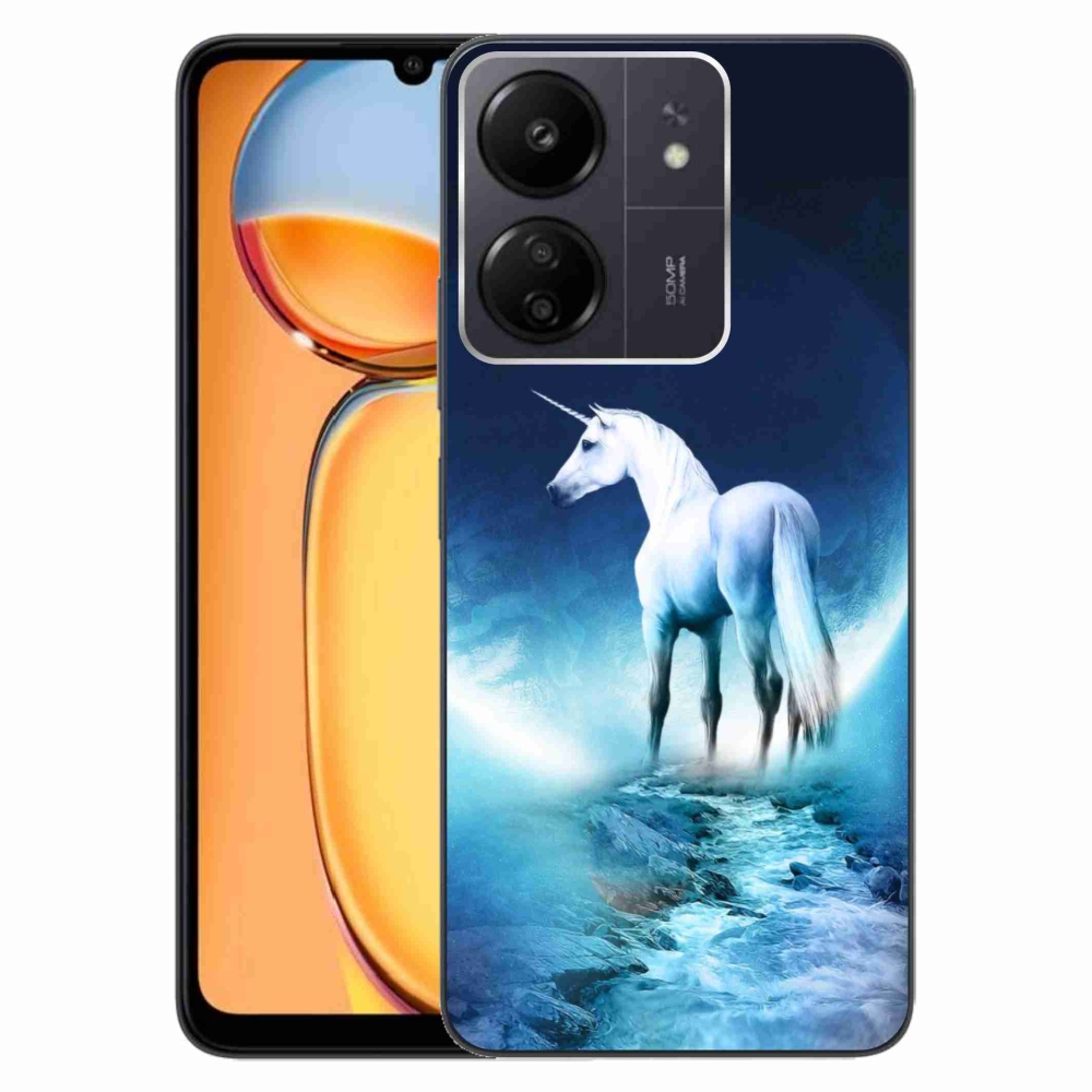 Gél borítás mmCase a Xiaomi Poco C65/Redmi 13C készülékhez - fehér egyszarvú