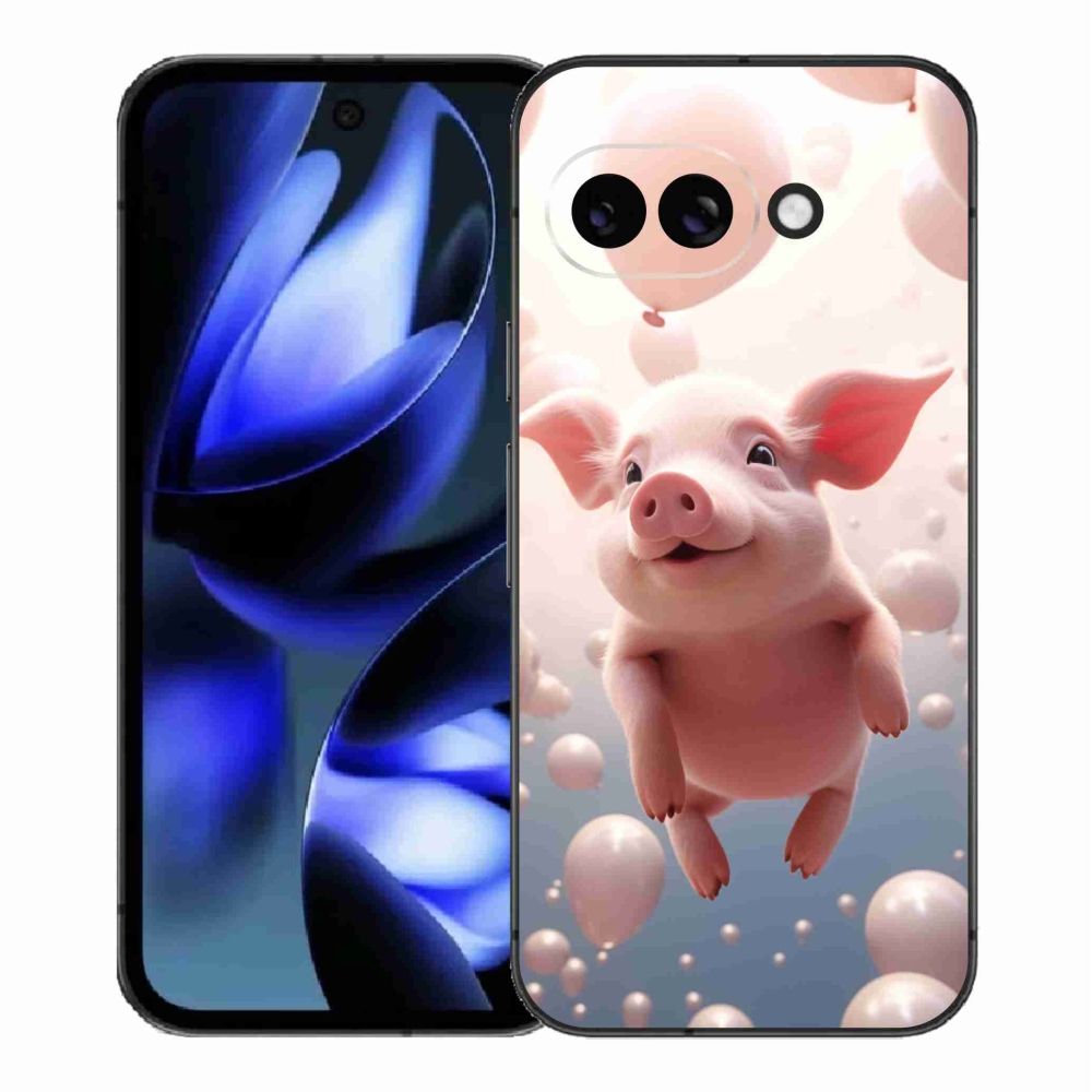Gél borítás mmCase a Google Pixel 9a számára - malac lufikkal