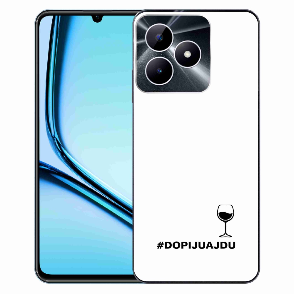 Gél borító mmCase a Realme Note 50 készülékhez - bor motívum fehér háttérrel