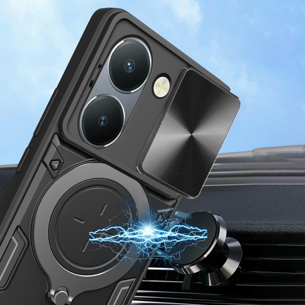 Forgatható, tartós borítás a Vivo Y36-hoz - fekete