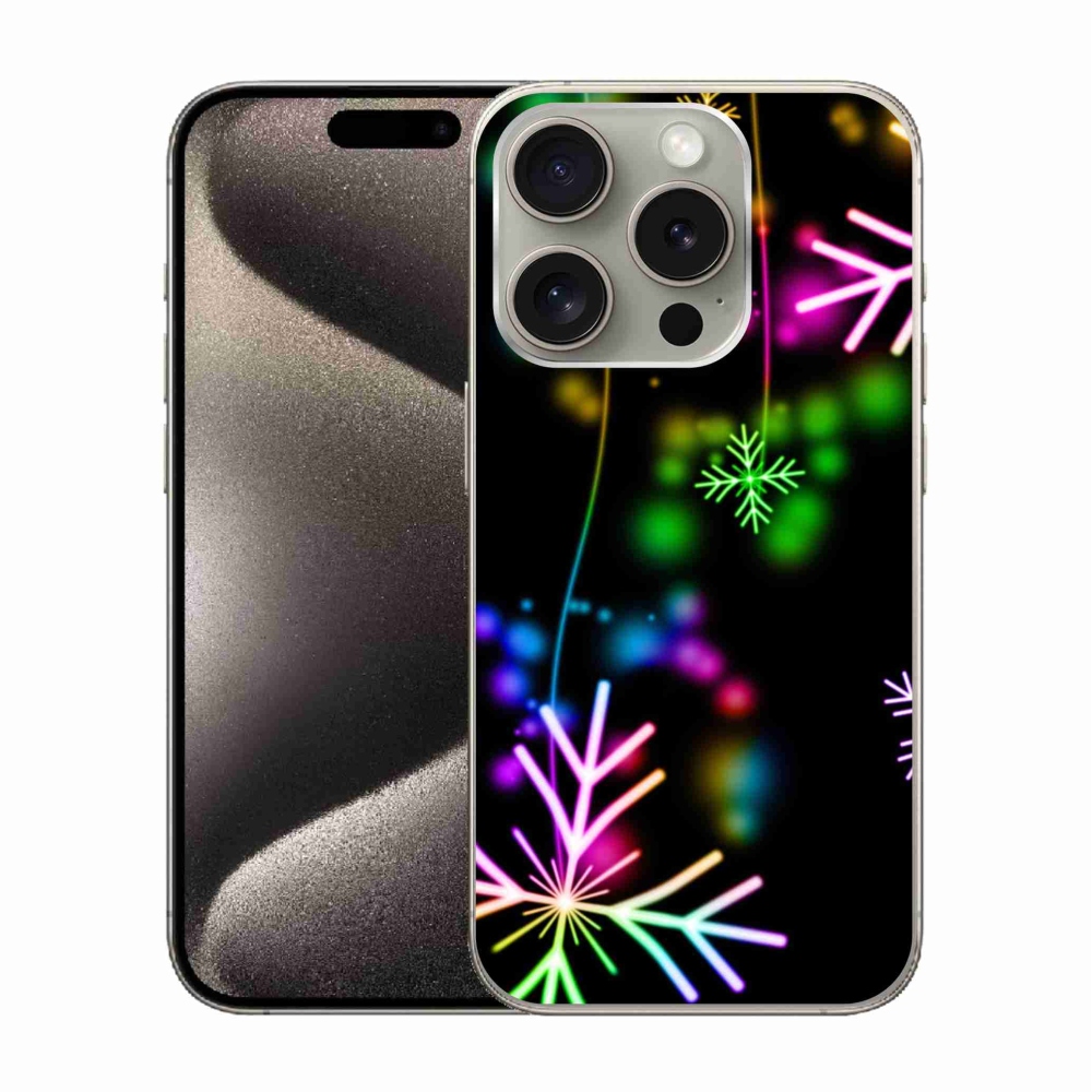 Zselés borítás mmCase iPhone 15 Pro készülékhez - színes pelyhekkel