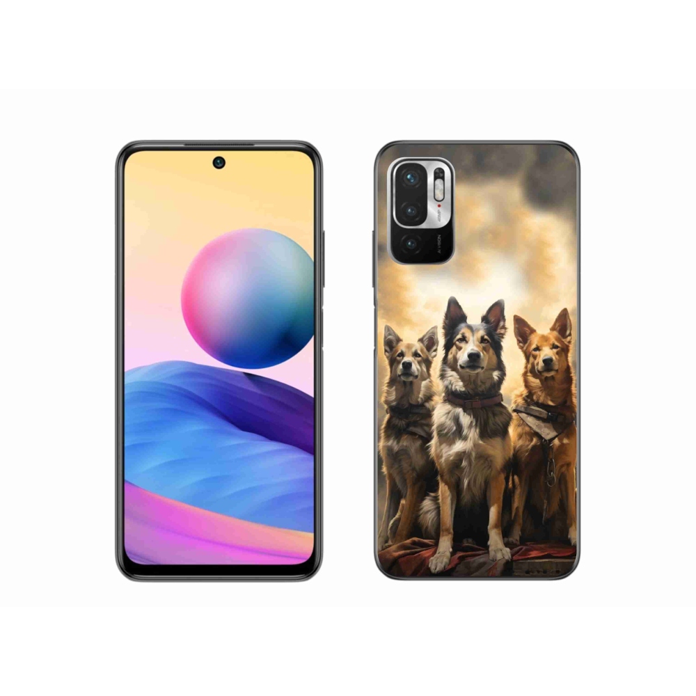 Gél borítás mmCase a Xiaomi Poco M3 Pro/5G számára - három kutya