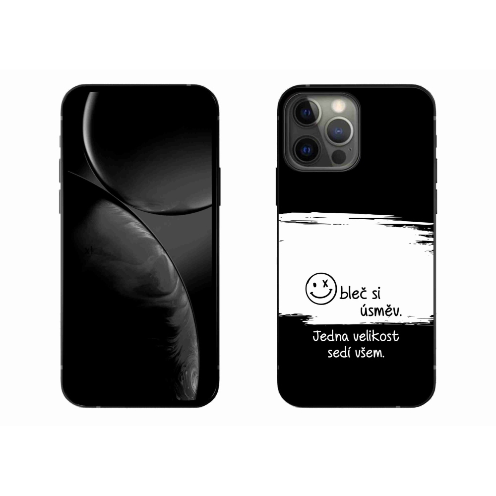 Gél borítás mmCase iPhone 13 Pro Max 6.7 készülékhez - vicces szöveg 8 fekete és fehér háttérrel