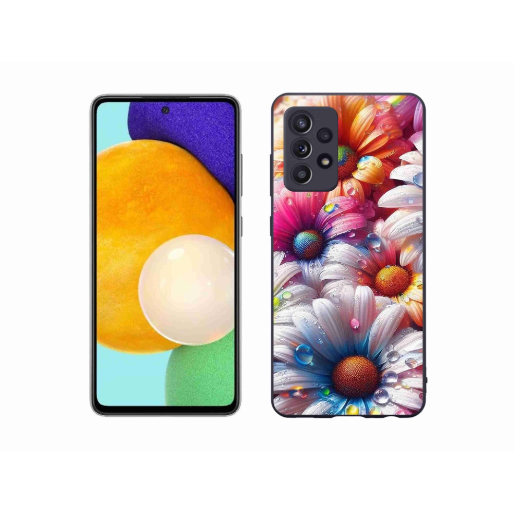 Zselés borítás mmCase Samsung Galaxy A52s 5G - színes margarétákhoz