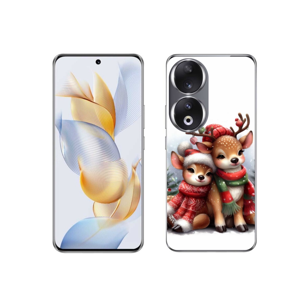 Zselés borító mmCase a Honor 90 készülékhez - Karácsonyi rénszarvas