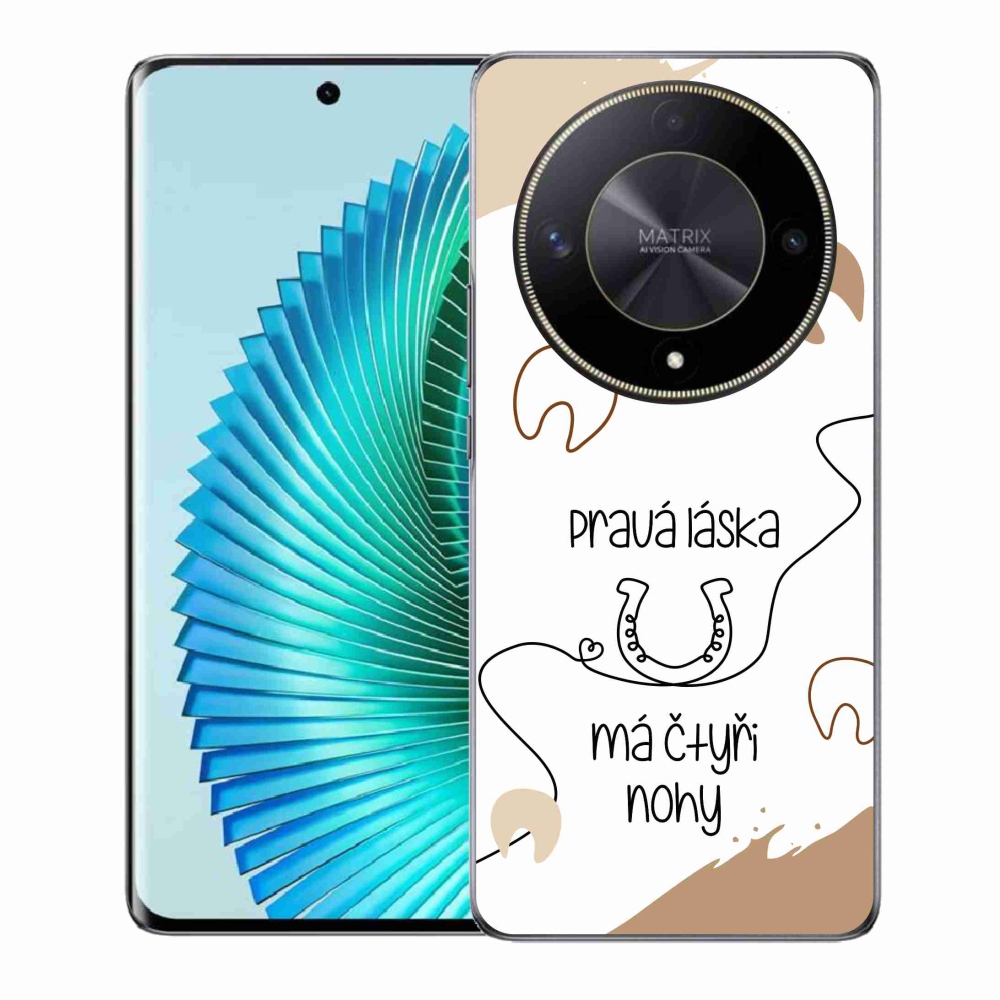 Gél borítás mmCase a Honor Magic 6 Lite 5G készülékhez - ló motívum fehér háttérrel