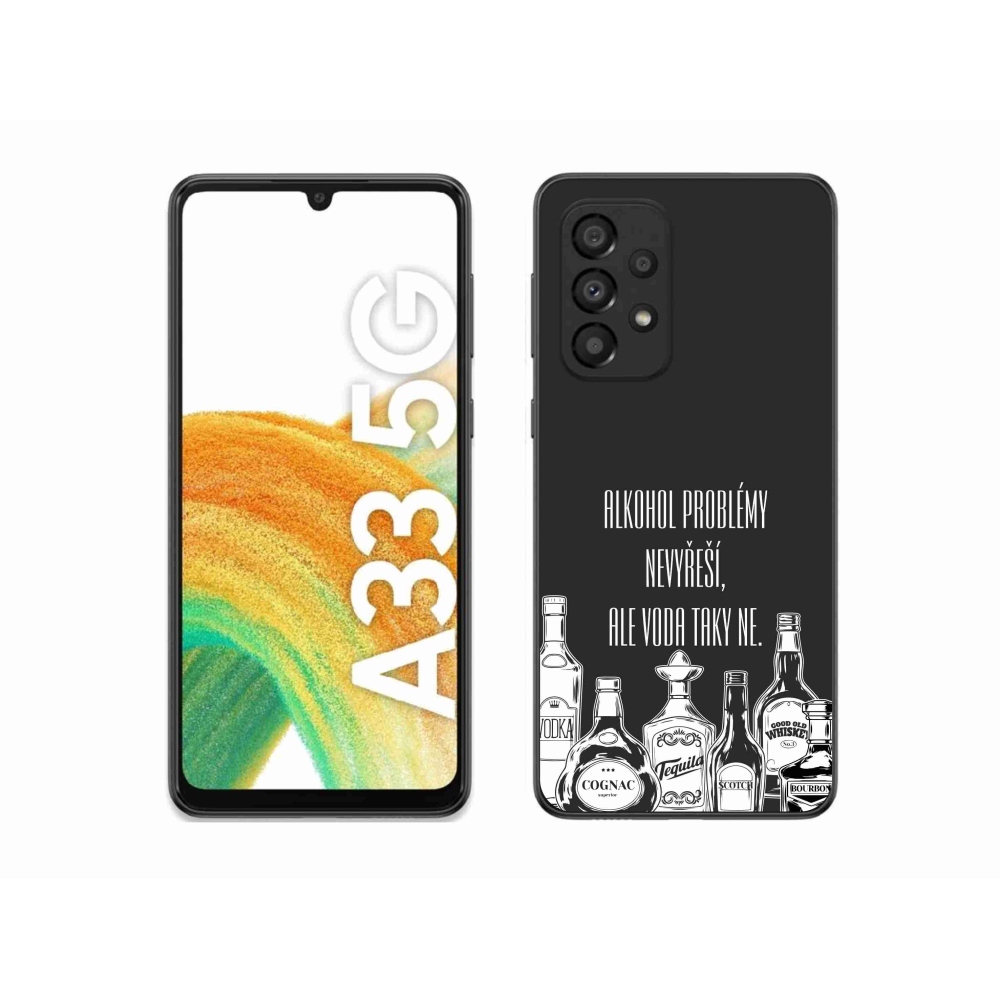 Gél borító mmCase Samsung Galaxy A33 5G - vicces szöveg fekete háttérrel