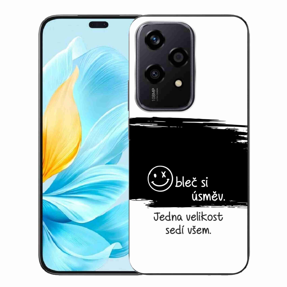 Gél borító mmCase a Honor 200 Lite 5G számára - vicces szöveg 8 fekete és fehér háttérrel