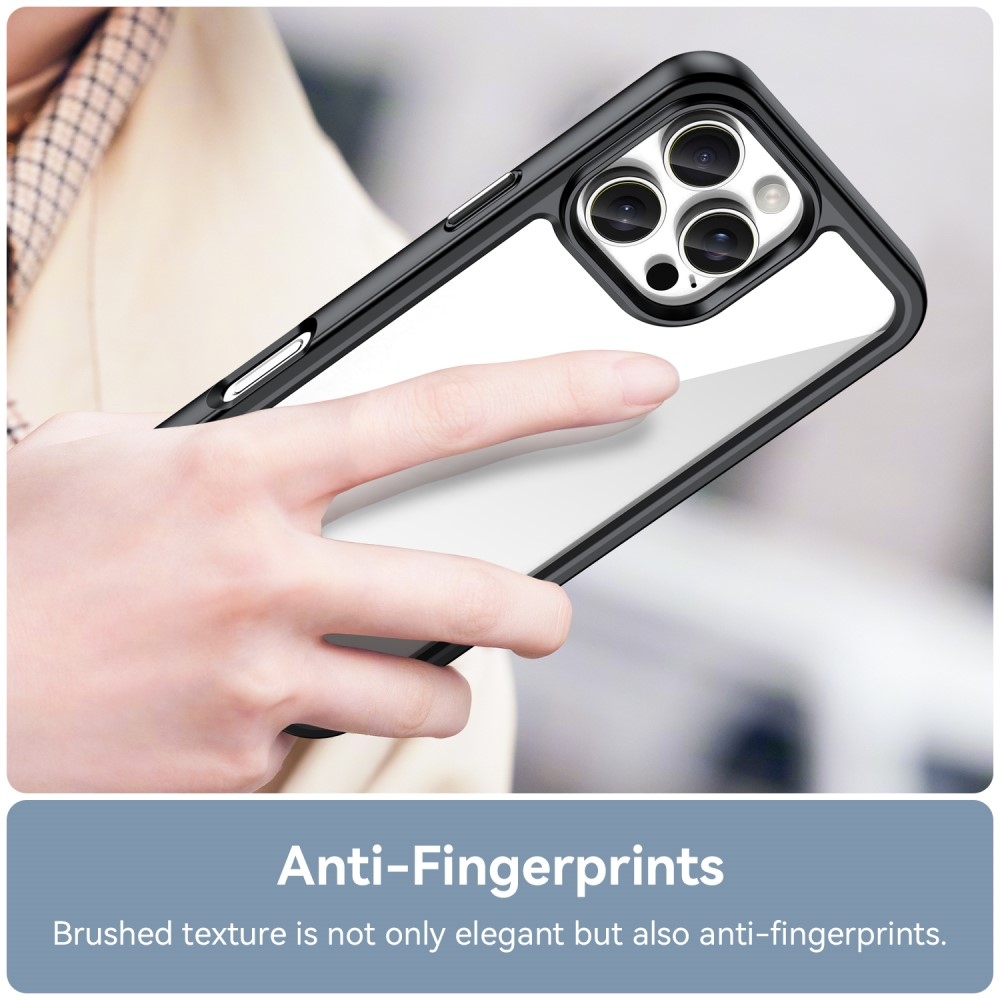 Gél tok fix hátlappal iPhone 16 Pro Max készülékhez - fekete