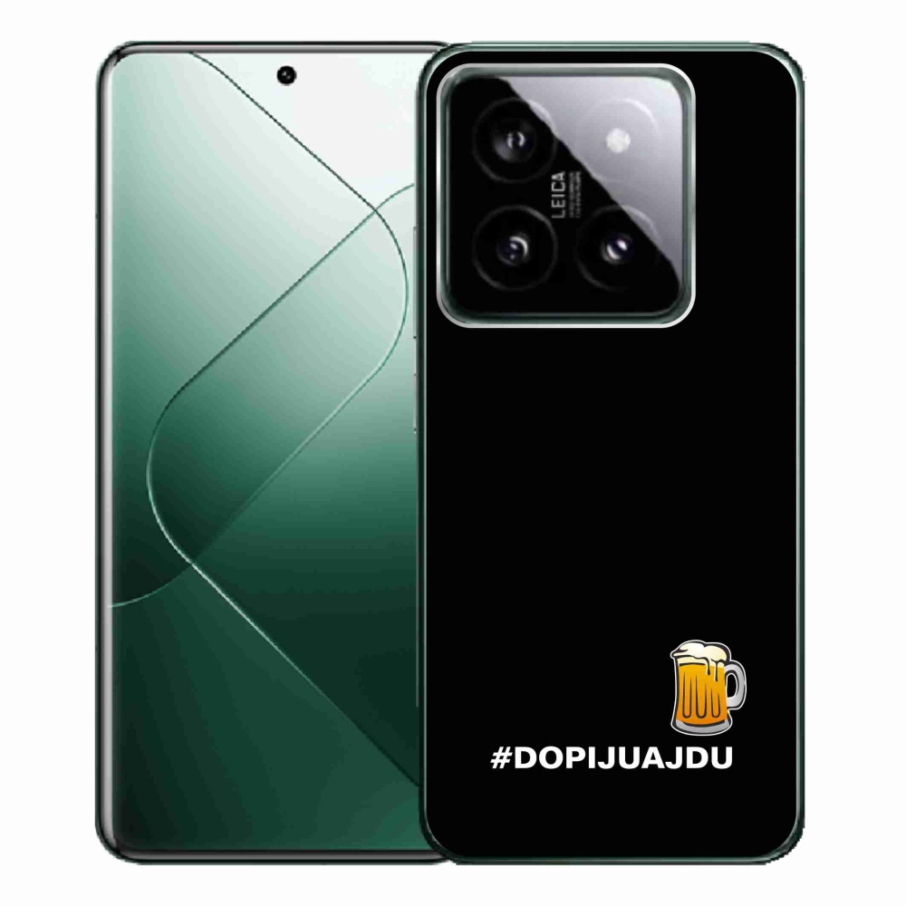 Gél borító mmCase a Xiaomi 14 Pro - sör motívum 1 fekete háttérrel