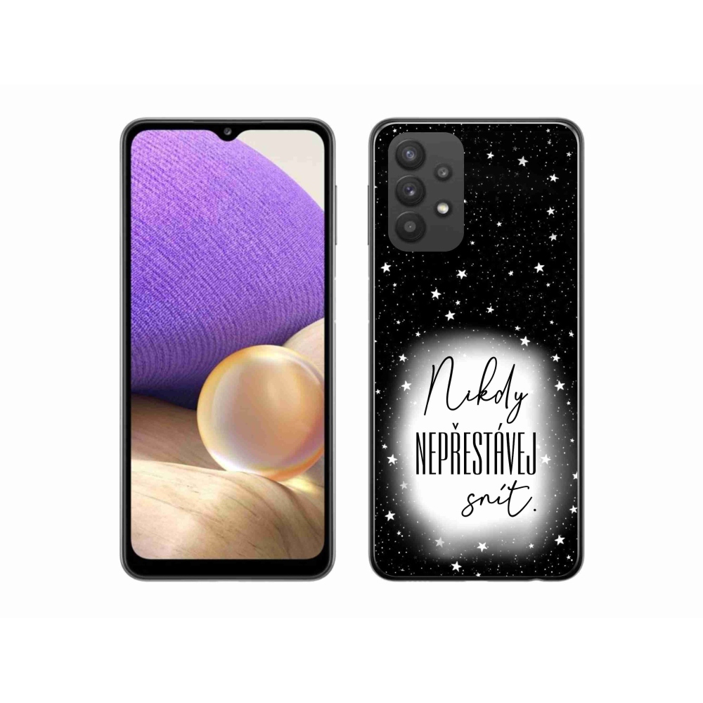 Gél borítás mmCase Samsung Galaxy A32 5G - idézet 1 fehér és fekete háttérrel