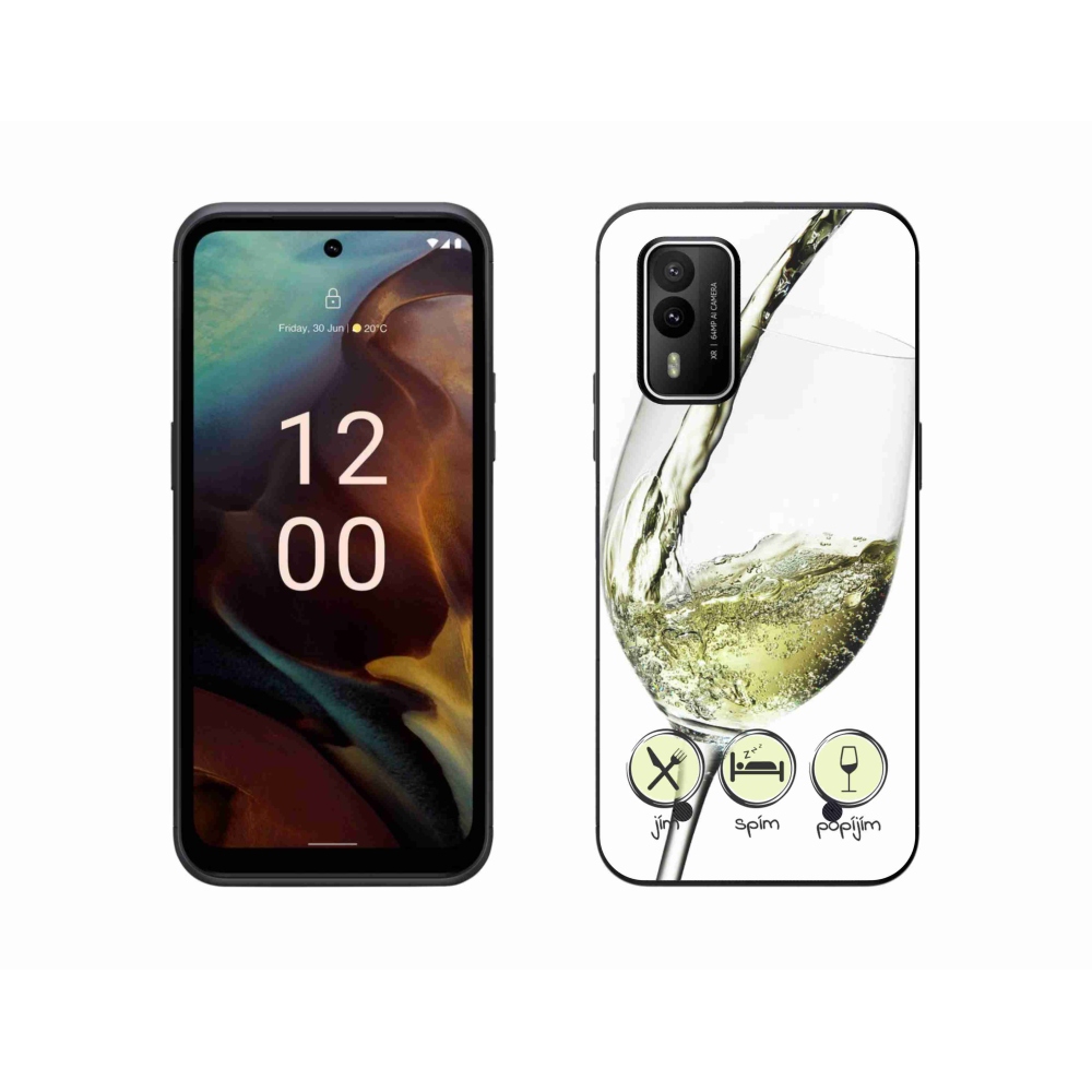 Gél tok mmCase a Nokia XR21 készülékhez - borospohár fehér