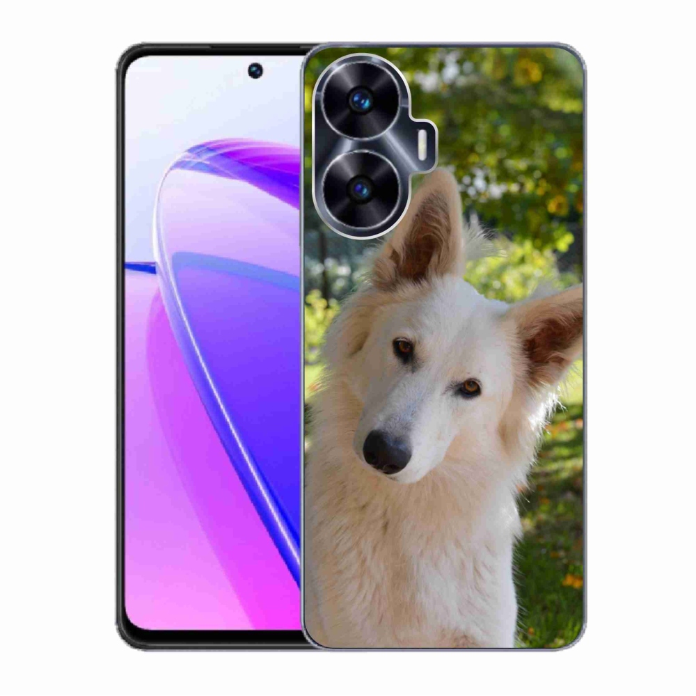 Gél borítás mmCase a Realme C55 készülékhez - Fehér svájci juhász 1