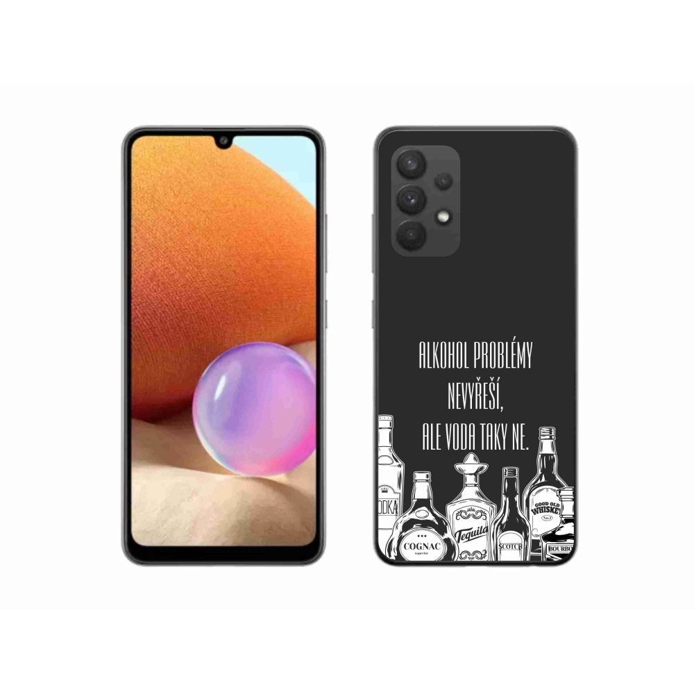 Gél borító mmCase Samsung Galaxy A32 4G - vicces szöveg fekete háttérrel