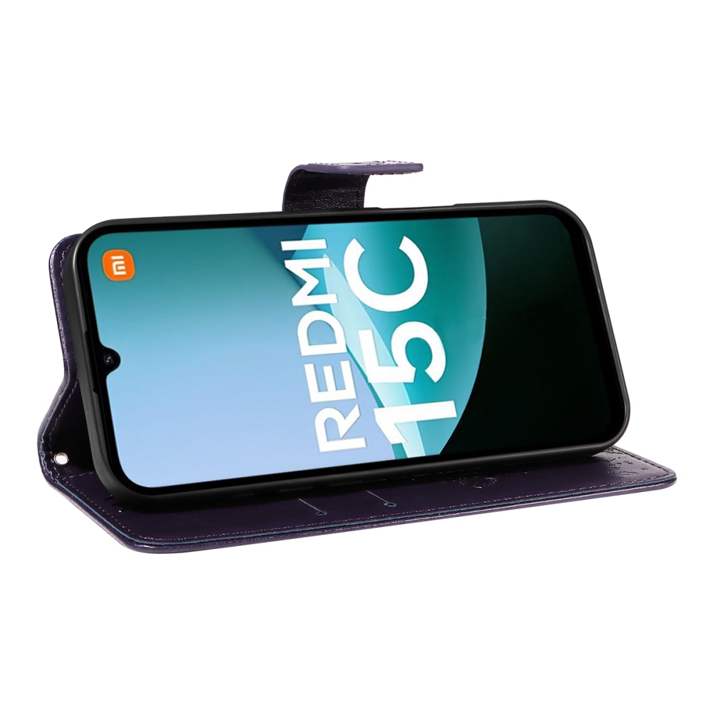 Fák könyve tok Xiaomi Redmi 15C 4G/5G (173mm) - sötétlila