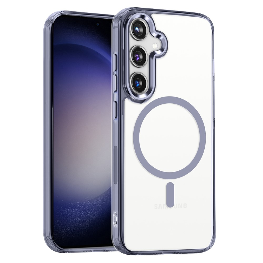 Átlátszó zselés tok kemény hátlappal és MagSafe funkcióval Samsung Galaxy S24 készülékre - szürke