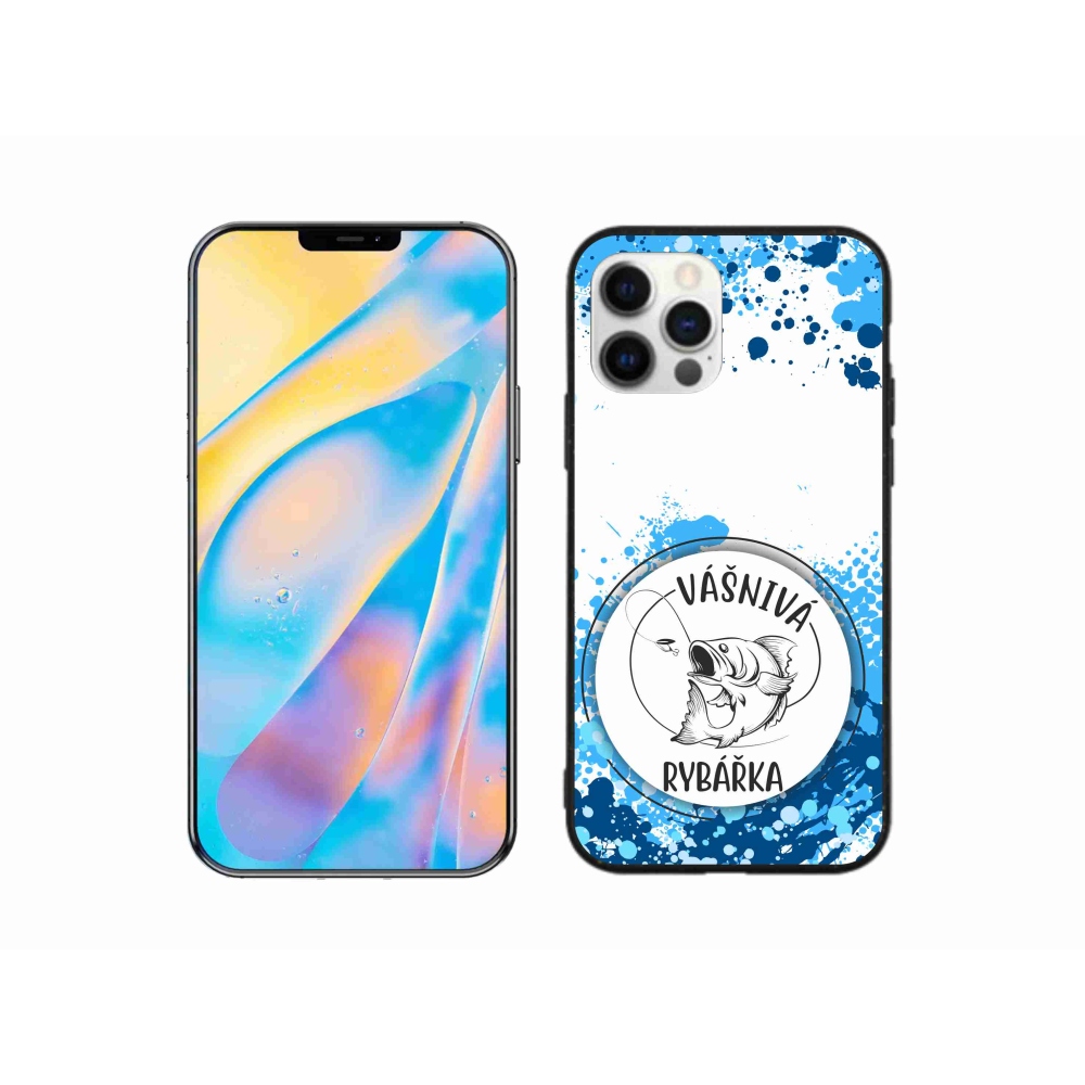 Gél borítás mmCase iPhone 12 készülékhez - szenvedélyes halász fehér háttérrel