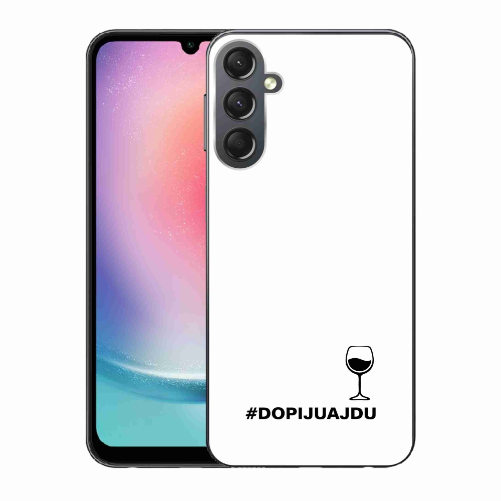 Gél borítás mmCase Samsung Galaxy A24 készülékhez - bor motívum fehér háttérrel