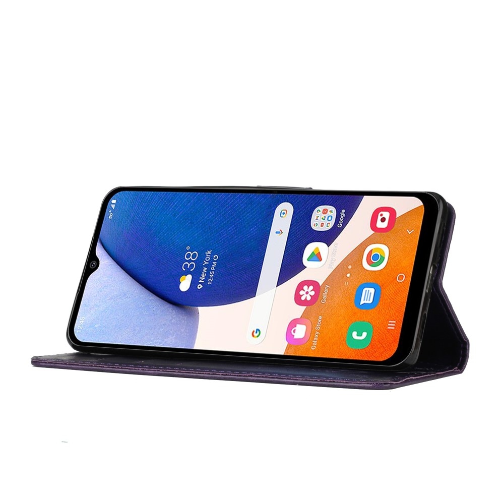 Virágok könyv tok Samsung Galaxy S25-hez - sötét lila