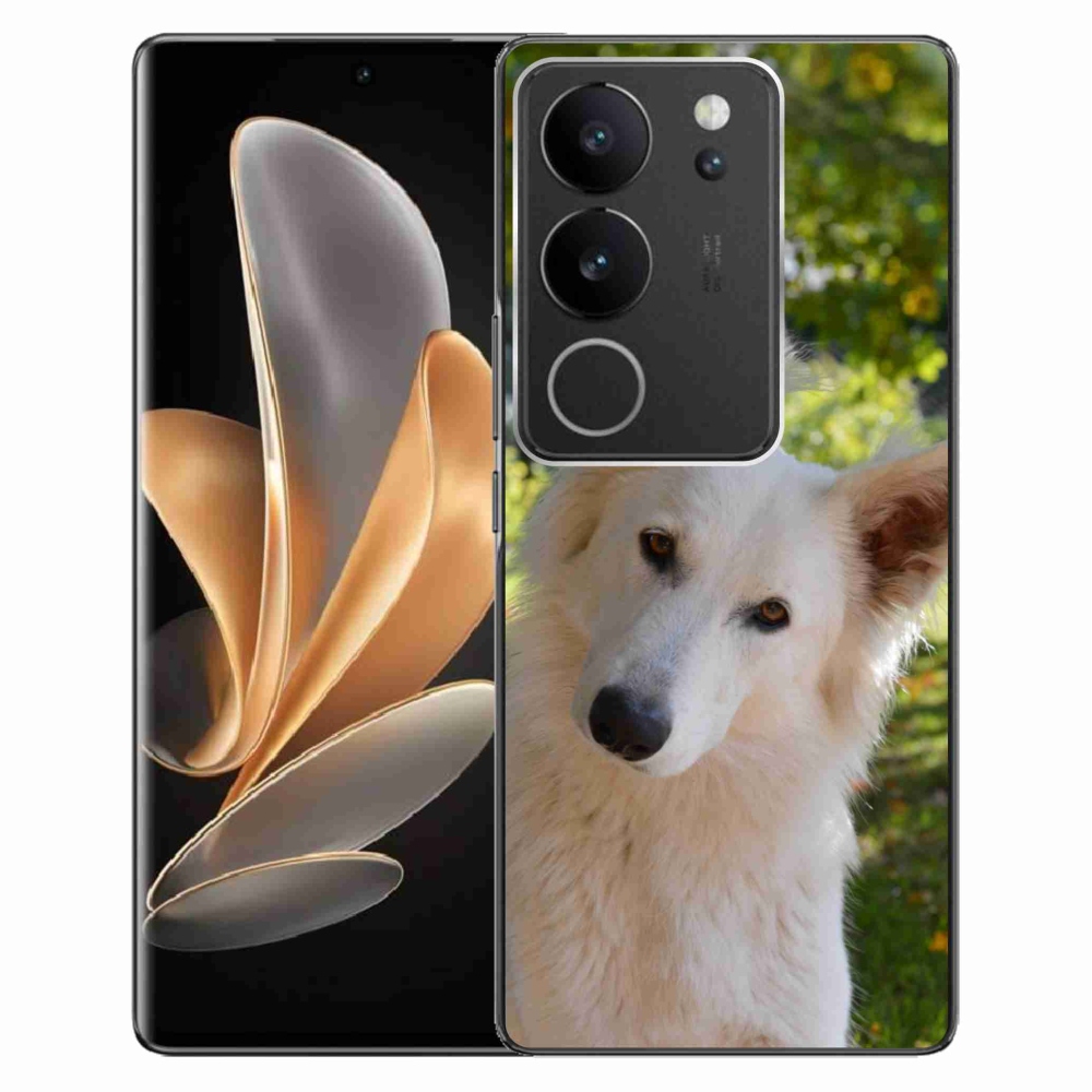 Zselés borítás mmCase a Vivo V29 5G készülékhez - Fehér svájci juhász 1