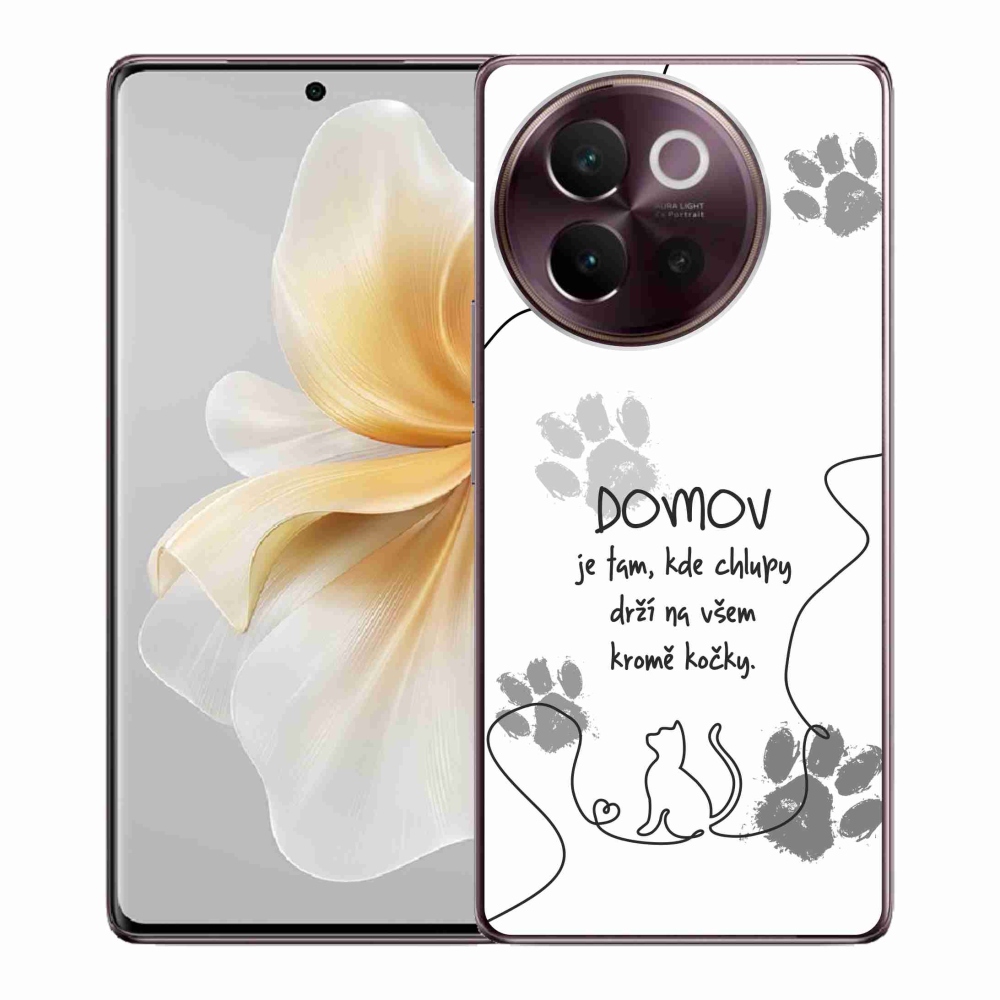 Gél borító mmCase a Vivo V40 Lite 5G készülékhez - macska motívum fehér háttérrel