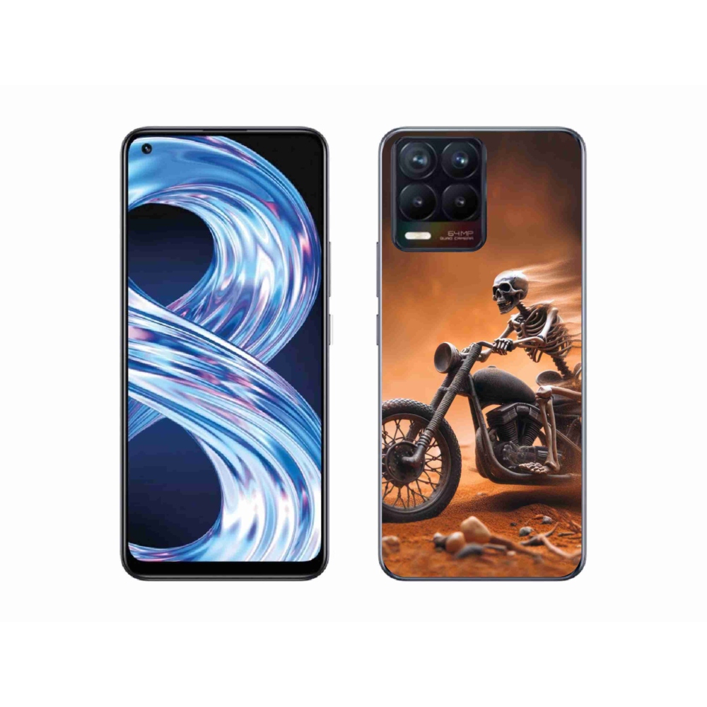 Gél borítás mmCase a Realme 8 4G-hez - csontváz motorkerékpáron
