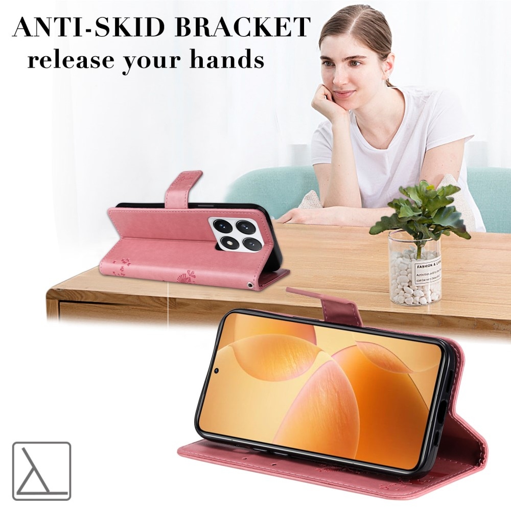 Fák könyve tok Xiaomi 14T Pro - rózsaszínű