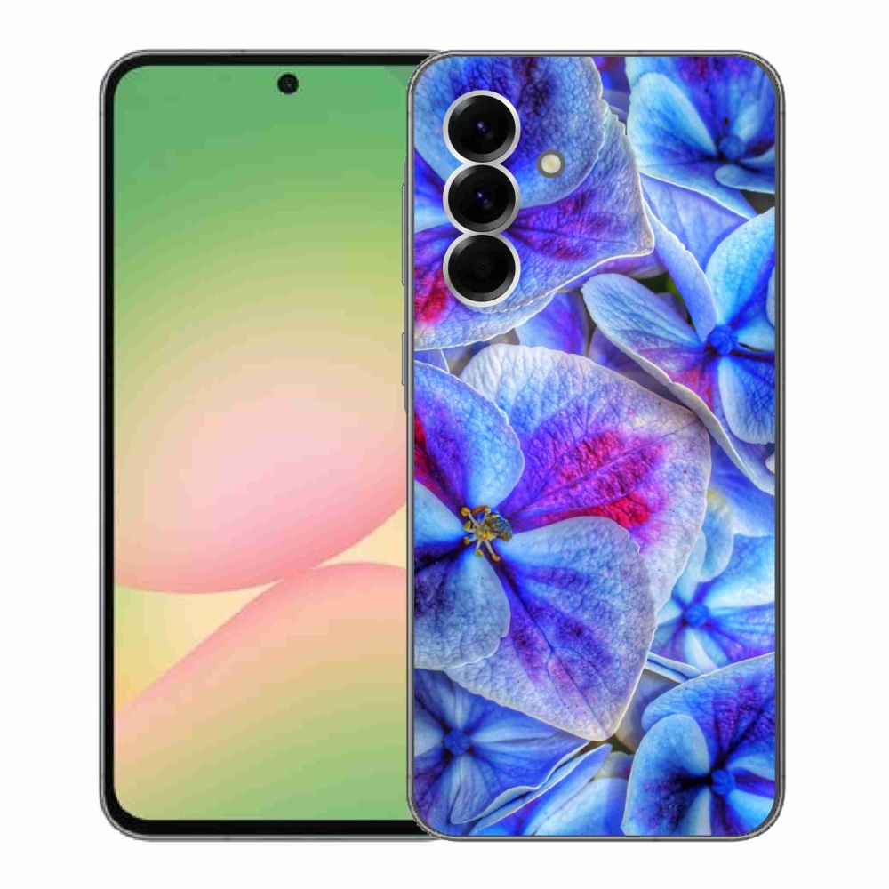 Gél védőhuzat mmCase Samsung Galaxy A56 5G - kék virágok 1