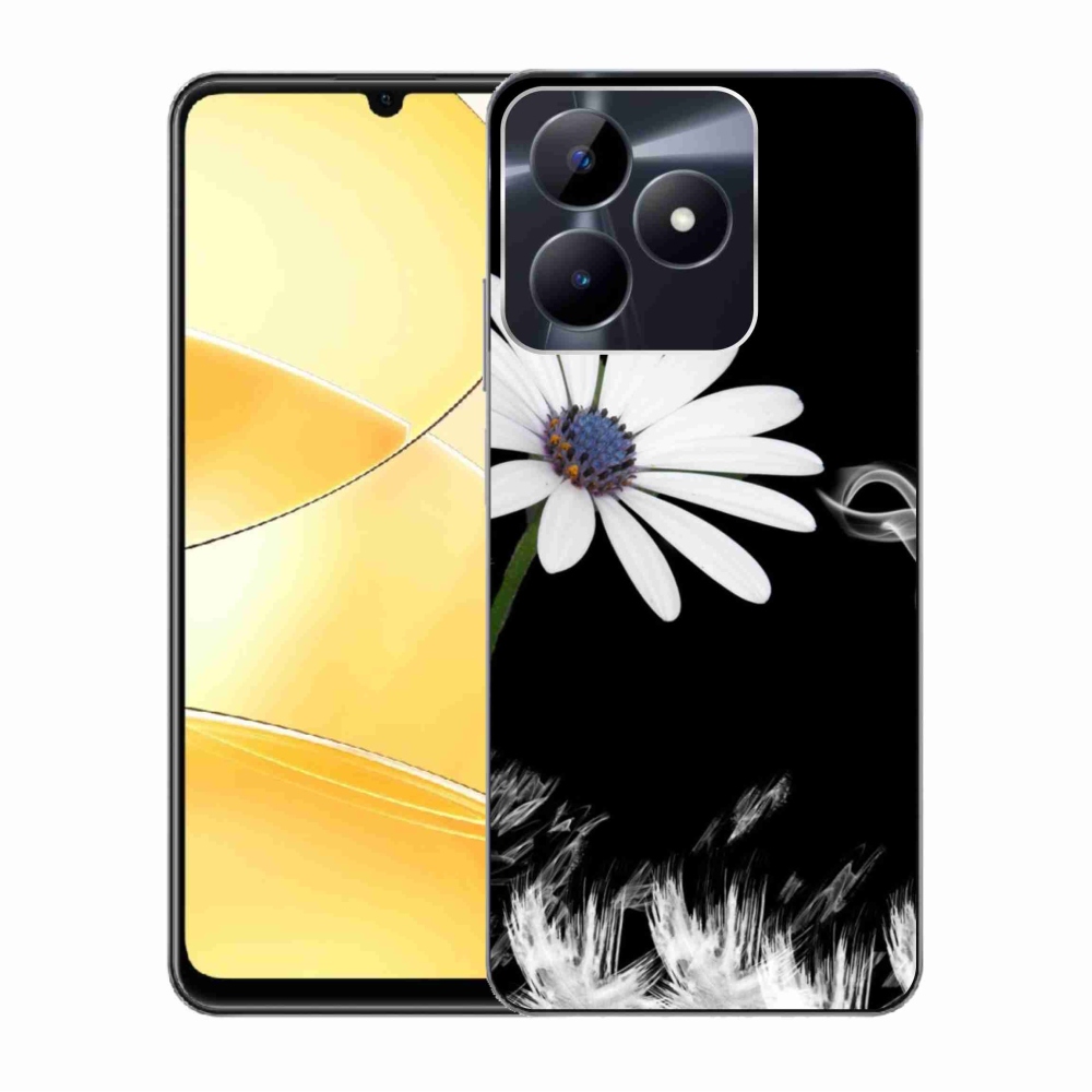 Zselés borító mmCase a Realme C51/C53 készülékhez - fehér virág