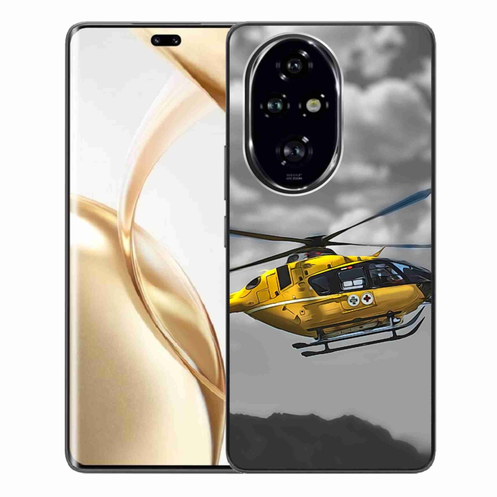 Zselés borítás mmCase a Honor 200 Pro 5G számára - sárga helikopter