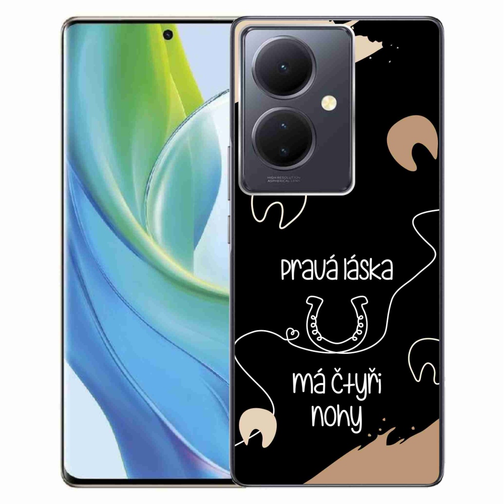 Gél borító mmCase a Vivo V29 Lite 5G készülékhez - ló motívum fekete háttérrel