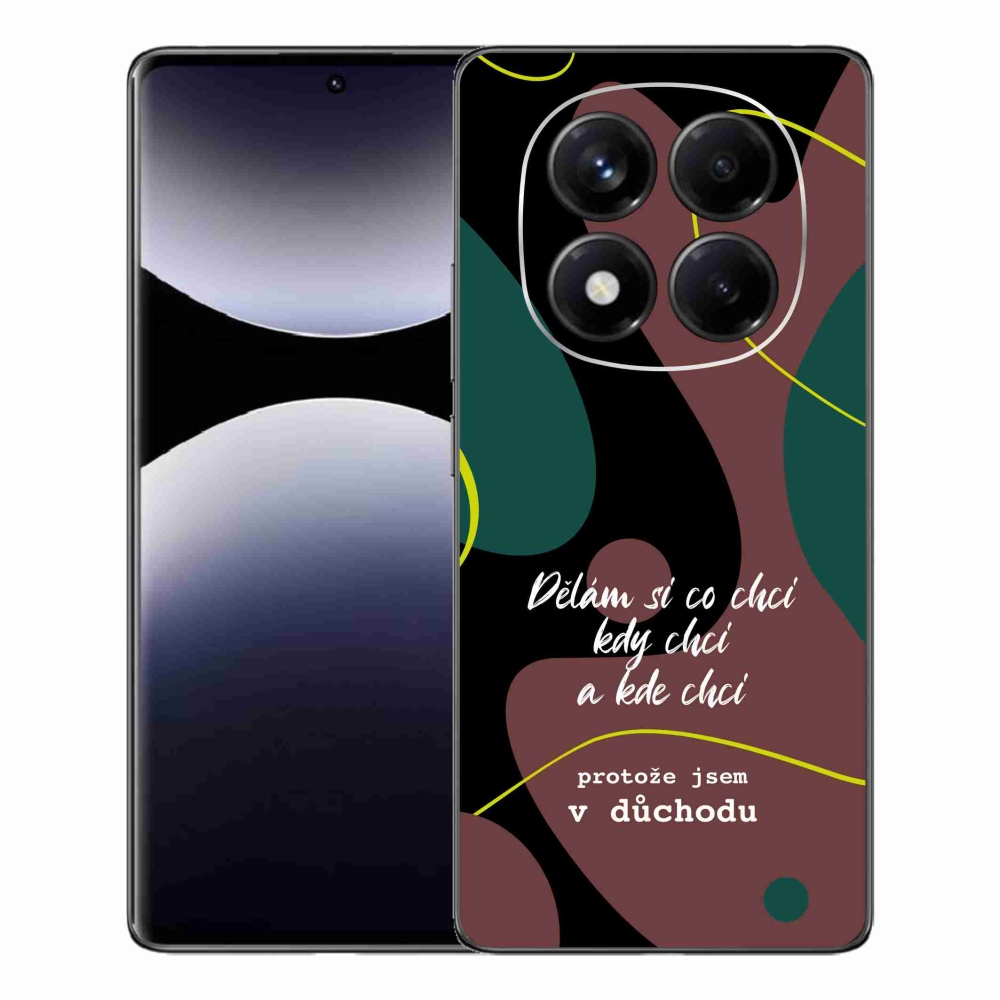 Gél borító mmCase a Xiaomi Redmi Note 14 Pro-hoz - vicces szöveg 10 fekete háttérrel